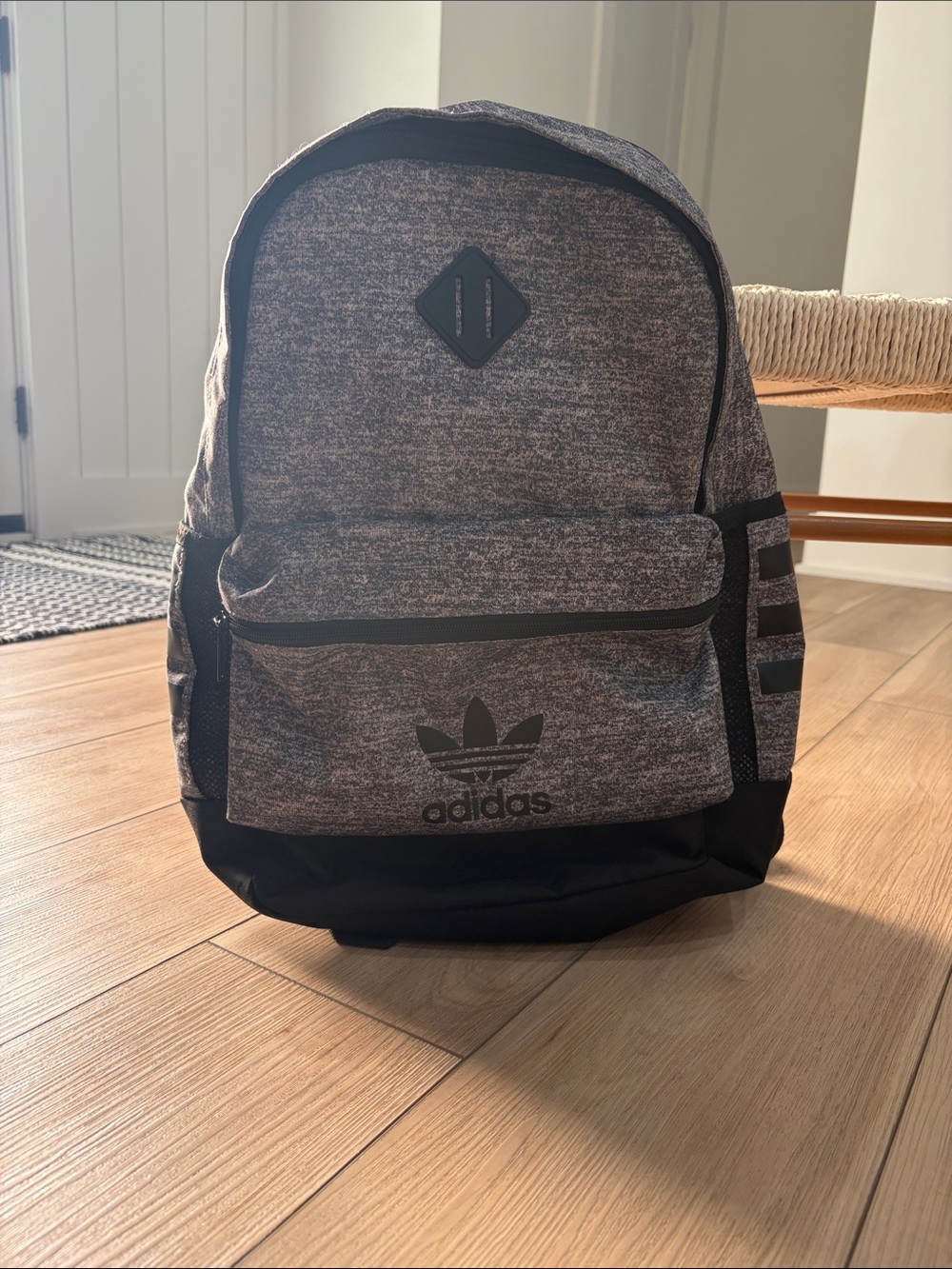 adidas Grey Heather Backpack with Black Base and Logo